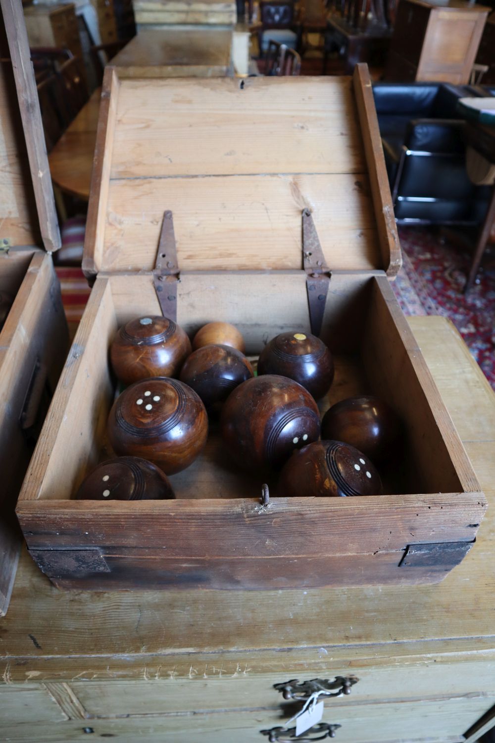 A lignum vitae bowls set